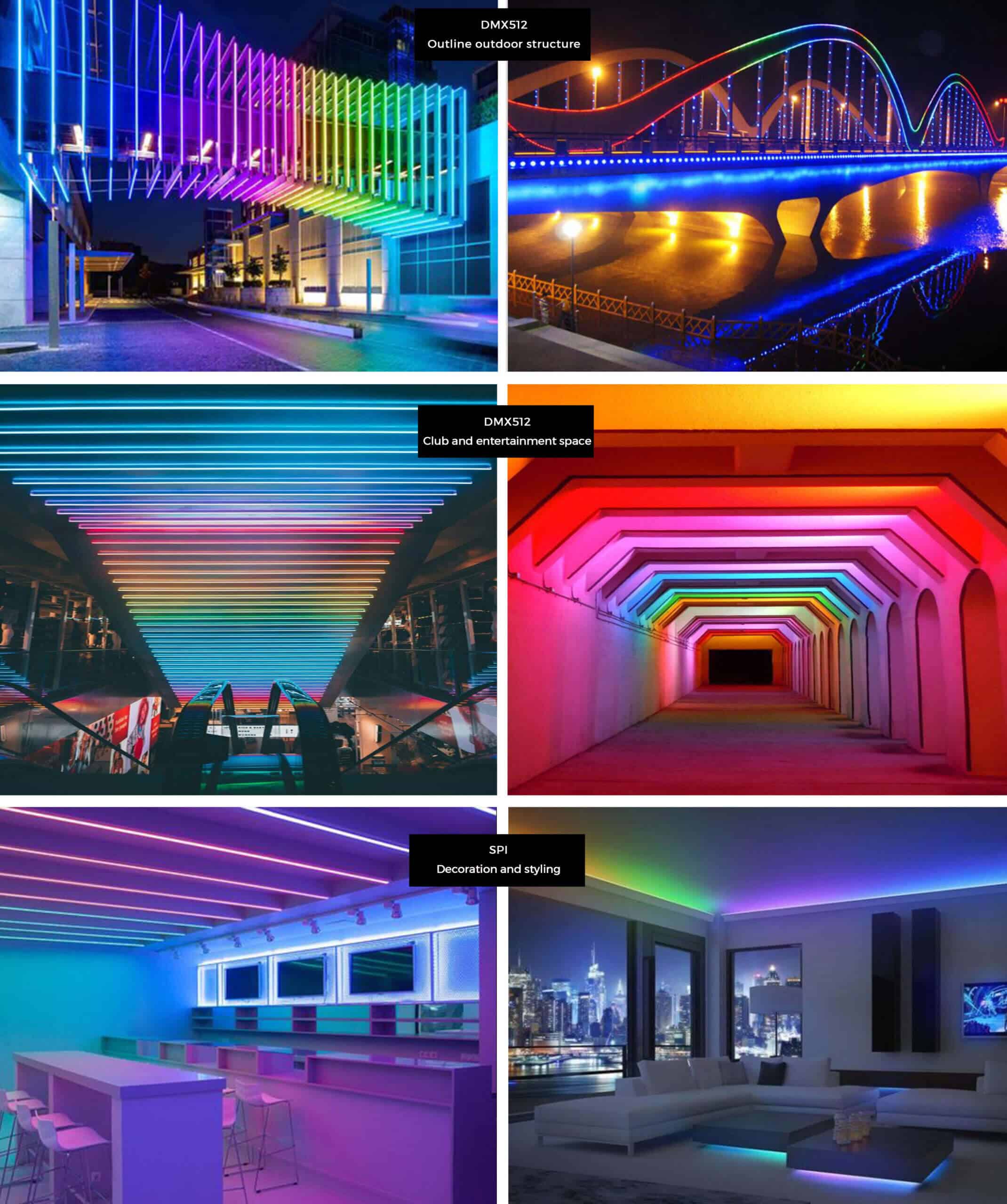 Striscia LED RGB flessibile in silicone, luce multicolore. Vai su